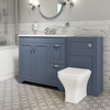 1400mm Toilet and Basin Combination Unit with Modern Toilet - Blue - Baxenden