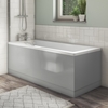 1700 Round Single Ended Bath with Grey Gloss Bath Front & End Panel