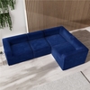 4 Seater Right Hand Facing Corner Modular Sofa in Navy Blue Velvet - Hendrix