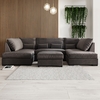 4 Seater U Shaped Corner Sofa With Footstool in Mink Velvet - Madison