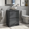 600mm Dark Grey Gloss Floorstanding Vanity Unit with Countertop - Portland