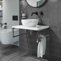 600mm Vanity Shelf - Matt White - With Matt Countertop Basin - Lund