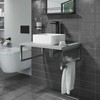 600mm Vanity Shelf -Concrete Effect - With Square Matt Countertop Basin - Lund