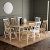 8 Seater Dining Set with Extendable Oak Dining Table and 8 Spindle Dining Chairs