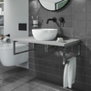 800mm Vanity Shelf - Concrete Effect - With Matt Countertop Basin - Lund