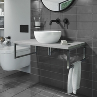 800mm Vanity Shelf - Concrete Effect - With Matt Countertop Basin - Lund