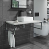 800mm Vanity Shelf - Marble Effect - With Square Matt Countertop Basin - Lund
