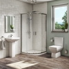 900mm Quadrant Shower Suite with Toilet Basin & Tray - Tabor