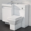 900mm Toilet and Basin Combination Unit - 2 Drawers - White - Left Hand - Agora