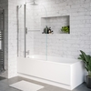 Alton Single Ended 1700x700 Bath with Front Panel and Hinged Bath Screen with Towel Rail