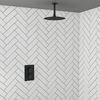 Arissa Concealed Round Matt Black 1 outlet shower valve with Shower Head and Ceiling Arm