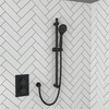 Arissa Concealed Round Matt Black 1 outlet shower valve with Slide Rail Kit