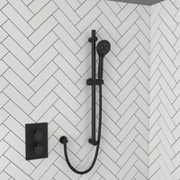 Arissa Concealed Round Matt Black 1 outlet shower valve with Slide Rail Kit