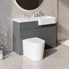Bali Matt Grey Toilet and Basin Vanity Combination Unit 1100mm Right Hand