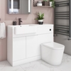 Bali Matt White Toilet and Basin Vanity Combination Unit 1100mm Left Hand