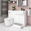 Bali Matt White Toilet and Basin Vanity Combination Unit 1100mm Right Hand with Child Step