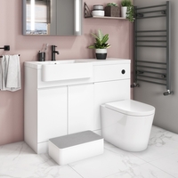 Bali Matt White Toilet and Vanity Combination Unit 1100mm Left Hand with Child Step