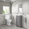 Baxenden Cloakroom Toilet Suite with Grey Floorstanding Vanity Unit and Basin and Park Royal Toilet