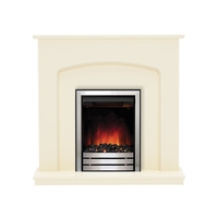 Be Modern Bewley Electric Fireplace Suite in Ivory Finish with Chrome Ventris Fire