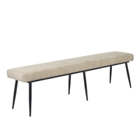 Beige Chenille Upholstered Dining Bench - Seats 3 - Colbie