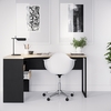 Black and Oak Effect L Shaped Desk with 2 Drawers - Function Plus