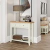 Bourton 2 Drawer Console Table in White and Light Oak