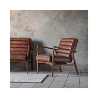 Brown & Wood Frame Caspian Armchair - Caspian House