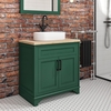 Camden Matt Green 800mm Vanity Unit with Tennessee Round Countertop Basin