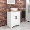 Camden Matt White 600mm Vanity Unit with Arabella Round Countertop Basin