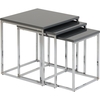 Charisma 3 Nest of Tables with Grey Gloss Top & Chrome Legs