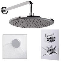 EcoStyle Dual Valve with 250mm Shower Head Wall Arm Filler & Overflow