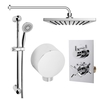 EcoStyle Thermostatic Dual Outlet Shower Valve with Rina Slide Rail Kit Shower Head and Wall Arm