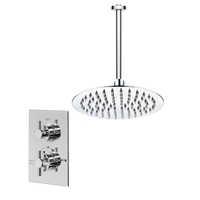 EcoStyle Thermostatic Dual Shower Valve With Ultra Slim Overhead and Ceiling Arm