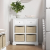 Elms Farmhouse White Storage Sideboard with Wicker Baskets