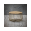 Enzo Large Storage Coffee Table with Gold Effect Frame & Oak Finish Top