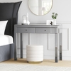 Eva Grey Mirrored 2 Drawer Dressing Table with Crystal Effect Handles
