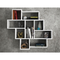 Geometric Style Wall Hanging Shelf in White
