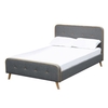 Grey Fabric Upholstered Retro King Size Bed Frame - LPD