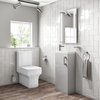 Grey Gloss Vanity Unit with Basin White and Close Coupled Cloakroom Suite - Ashford