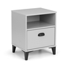 Grey Locker Metal Effect Bedside Table with Drawer - Julian Bowen