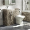 Grey Textured Wood Universal Toilet and Basin Combination Unit - Ashford