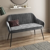 Grey Velvet Hallway Bench with High back - Logan