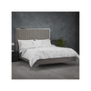 Grey Velvet Upholstered King Size Bed Frame with Metallic Trim - Berkeley - LPD