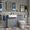 Harper Toilet and Basin Combination Unit 1167mm - Grey Lacquered