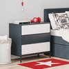 Kids Grey Retro Chest of 3 Drawers with Legs - Aiko