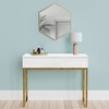 Kids White High Gloss Dressing Table with 2 Drawers - Alina