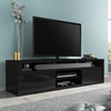 Large Black High Gloss TV Unit with Soundbar Shelf - TV