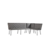 Large Grey Corner Dining Bench Set with Studded Back