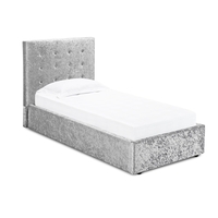 LPD Rimini Silver Crushed Velvet Single Bed Frame