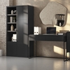 Matt Black Office Desk and Tall Bookcase Set - Larson